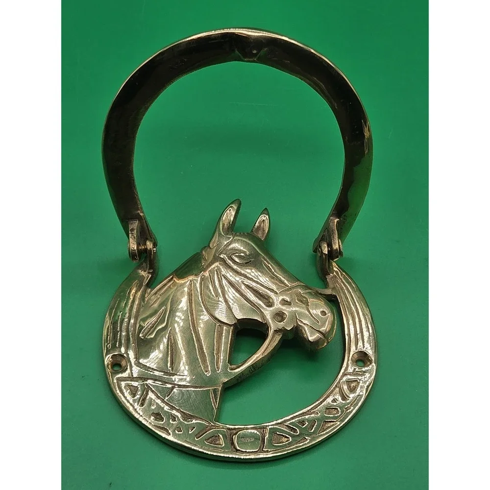 Solid Brass Horse And Horseshoe Good Luck 4.5